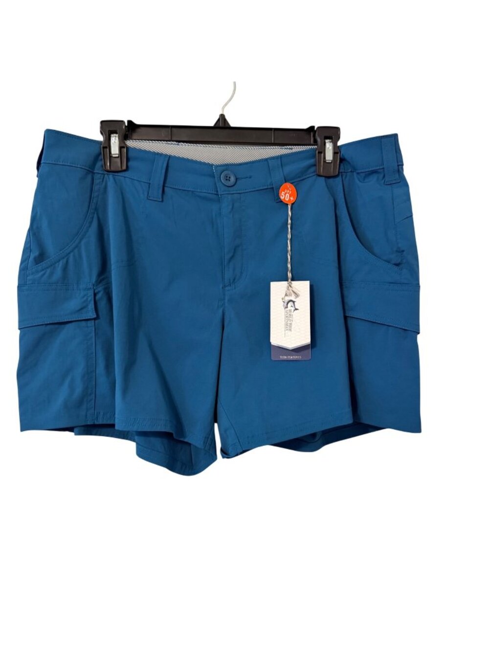 World Wide Sportsman Blue Coral UPF 50+ Nylon Stretch Cargo Shorts Size 12 Blue